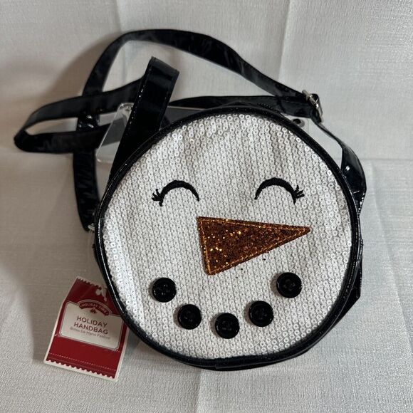 Holiday Time Happy‎ Snowman Holiday Christmas Winter Crossbody Handbag NWT - Picture 1 of 6